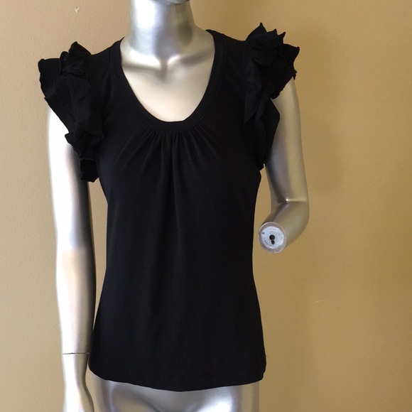 Susie Rose Ruffle Shoulder Teeshirt - Picture 7 of 9